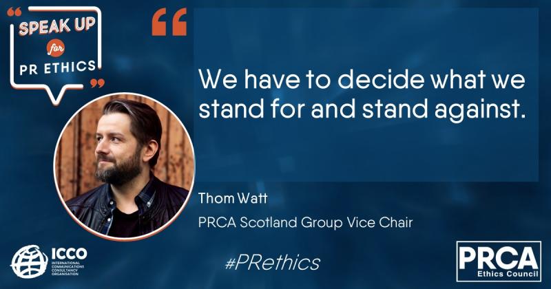 Thom Watt quote which says We have to decide what we stand for and stand against. 